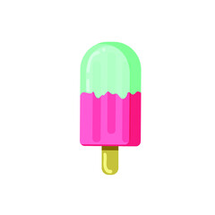 Tasty ice cream.Blue and pink ice cream. trendy kids illustration. Summer popsicle vecor illustration. 