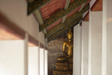 Ancient buddha statue at Wat Suthat temple ,Bangkok ,Thailand