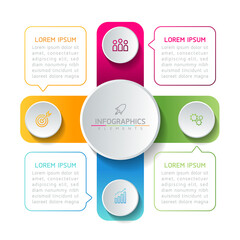 Vector illustration infographics design template, business information, presentation chart, with 4 options or steps. 