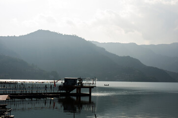 boats on the lake Phewa Lake, Pokhara, Nepal