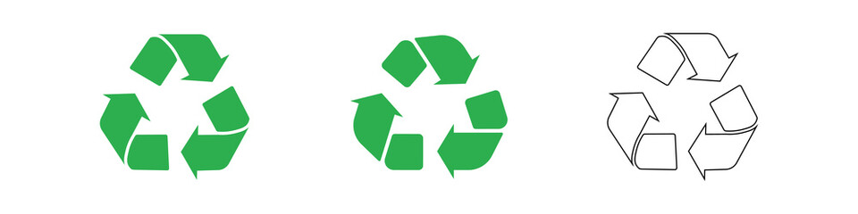 Obraz premium Grunge green eco recycling trash can icon shape. Isolated on white background. Vector illustration image.