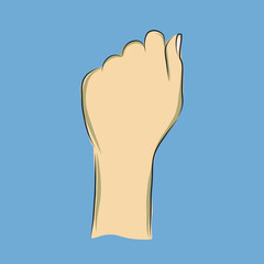 Beautiful vector beige hand illustration