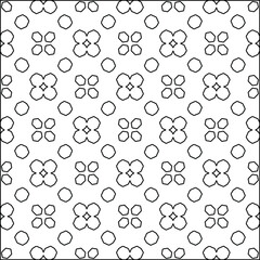 Заголовок: Geometric vector pattern with triangular elements. Seamless abstract ornament for wallpapers and backgrounds. Black and white colors.