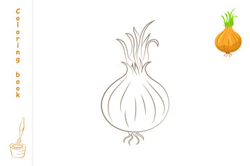 Coloring book onion with example