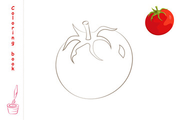 Coloring book tomato with example