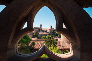Cite de Carcassonne view above the interior window.
