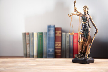 justice lady and law book