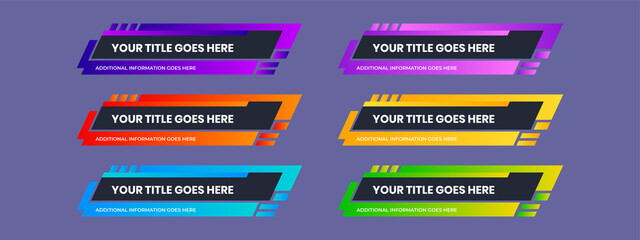 News lower thirds pack. Lower third tv news bars set vector. News lower thirds pack. Tv news bars set vector.