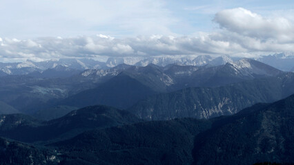 Obraz premium Mountain panorama Benediktenwand mountain tour in Bavaria, Germany