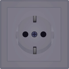 Wall socket and electric plug, vector