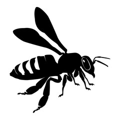 Flying Bee isolated on white background vector illustration.