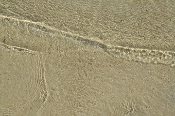 sea wave flowing to beach from Lipe island travel location in Thailand