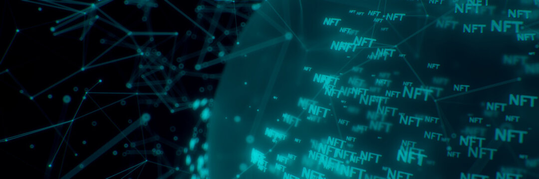 NFTs concept avec plan&egrave;te