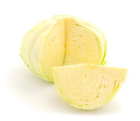 White cabbage isolated on white background.