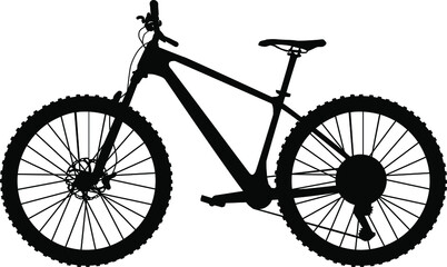 Mountain bike Silhouette isolated on white background