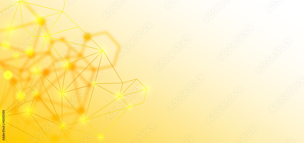 Poster abstract digital technology background. modern gradient yellow network backdrop.