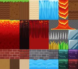 横スクロールゲームの地形_地面のイラスト素材セット © ふわぷか