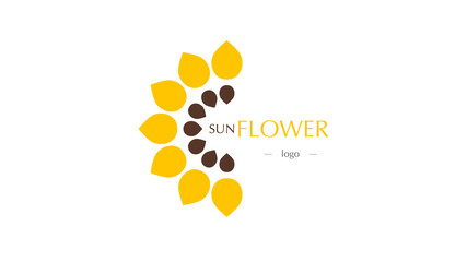 Sunflower logo. Agribusiness emblem. Vector illustration