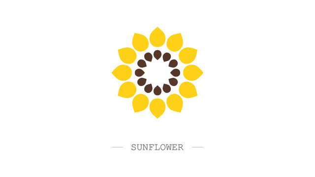 Sunflower Logo. Agribusiness Emblem. Vector Illustration