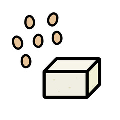 シンプルでかわいい豆腐のイラスト