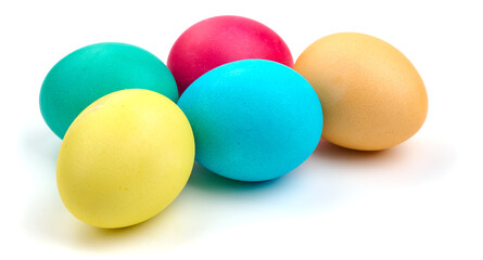 Colorful easter eggs, isolated on white background