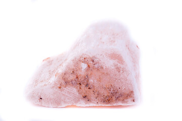 mineral stone macro red plaster on the white background