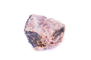 macro mineral andalusite stone on a white background