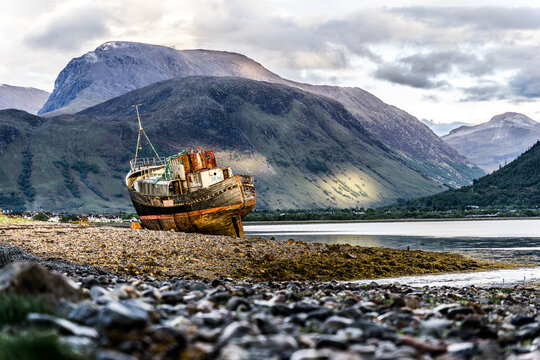 Old Fisher Boat at Corpach near Fort Williams in Scotland