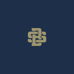 Fototapeta premium Initial monogram BS, SB, B and S logo design with minimalist style. Vector logo template