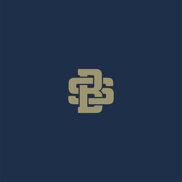Initial monogram BS, SB, B and S logo design with minimalist style. Vector logo template