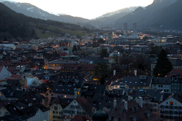 Evening mood in Chur in Switzerland 20.2.2021