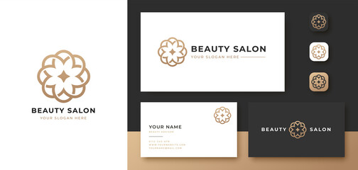 abstract flower logo beauty salon