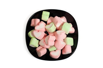 colorful marshmallows candy isolated on white background