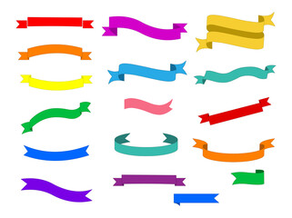 Colorful banner label ribbon vector