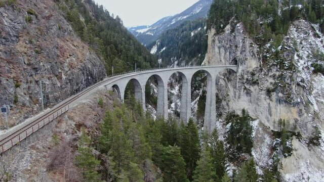 Landwasserviadukt train bridge in swizerland