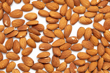 Close up of almond nuts as background.
