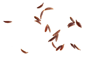 Caraway seeds isolated on a white background.
