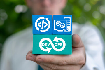 Concept of Dev Ops. Software Development and Operations. DevOps Agile Development Technology.