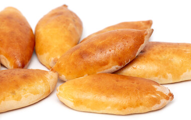 Cabbage patties isolated on a white background.