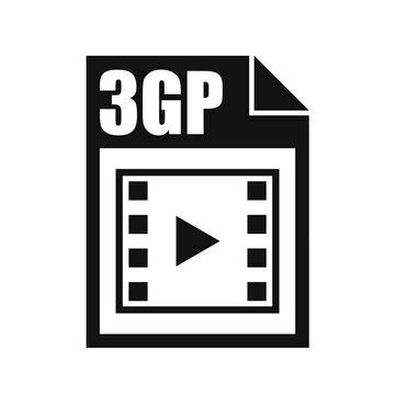 3GP File Icon, Flat Design Style
