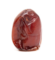 One dried date isolated on a white