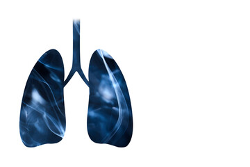 Lungs full of smoke. Concepts of World No Tobacco Day and smoking cessation