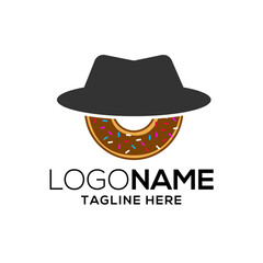 donuts with hat logo design