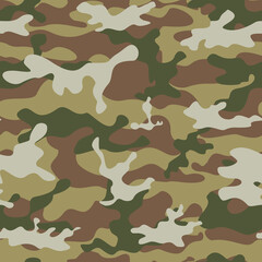 Fototapeta premium Camouflage light pattern seamless, vector illustration. Army background