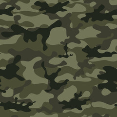 
Khaki camouflage seamless vector pattern, military texture for printing.