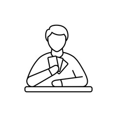 Player olor line icon. Pictogram for web page, mobile app, promo.