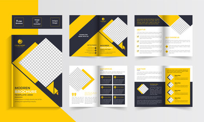 Company profile template design. Bifold brochure template design. Business brochure template