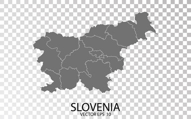 Transparent - Grey Map of Slovenia. Vector Eps 10.