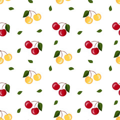 CHERRY PATTERN ON WHITE BACKGROUND