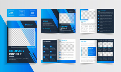 Company profile template design. Bifold brochure template design. Business brochure template